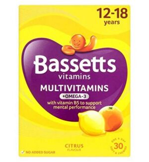 Multivitaminas Bassett's sabor cítrico presentación frasco