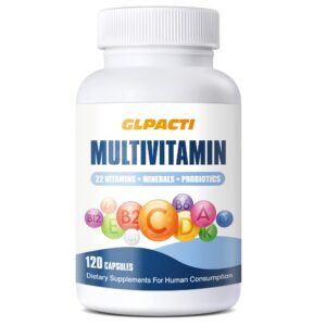 Multivitaminas diarias 120 cápsulas para salud general y energía