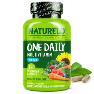 Multivitaminas diarias NATURELO para hombres 240 cápsulas vegetarianas