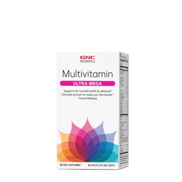 Multivitaminas GNC Ultra Mega para salud femenina integral