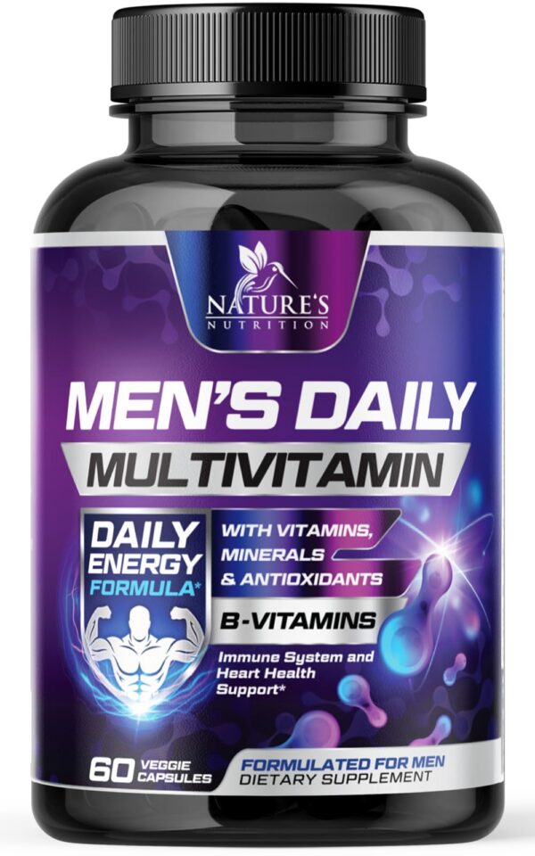 Version 1.0.0 Multivitaminas para hombres Nature's Nutrition frasco 60 cápsulas