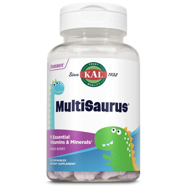 Multivitaminas masticables KAL MultiSaurus niños sabor berries