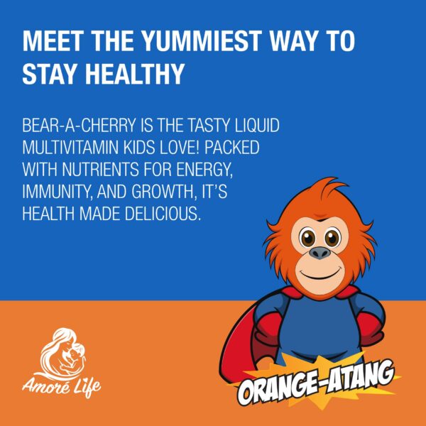 Multivitaminas líquidas Amore Life sabor naranja para niños
