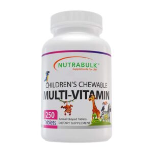 Multivitaminas masticables NutraBulk con formas de animales y sabor cereza