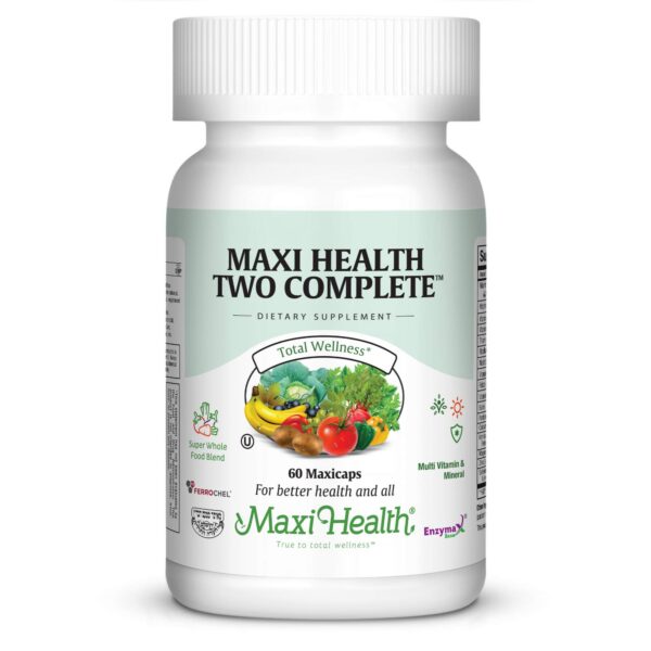 Multivitaminas Maxi Health Two Complete, envase frontal
