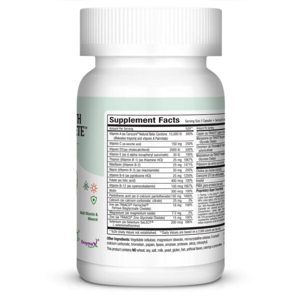 Multivitaminas Maxi Health, vista lateral del envase