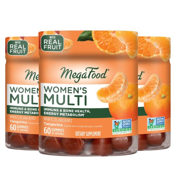 Multivitaminas MegaFood mujer gomitas sabor mandarina paquete 3