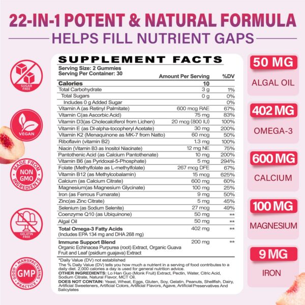 Multivitaminas para mujeres 50 plus con omega 3 y coenzima q10