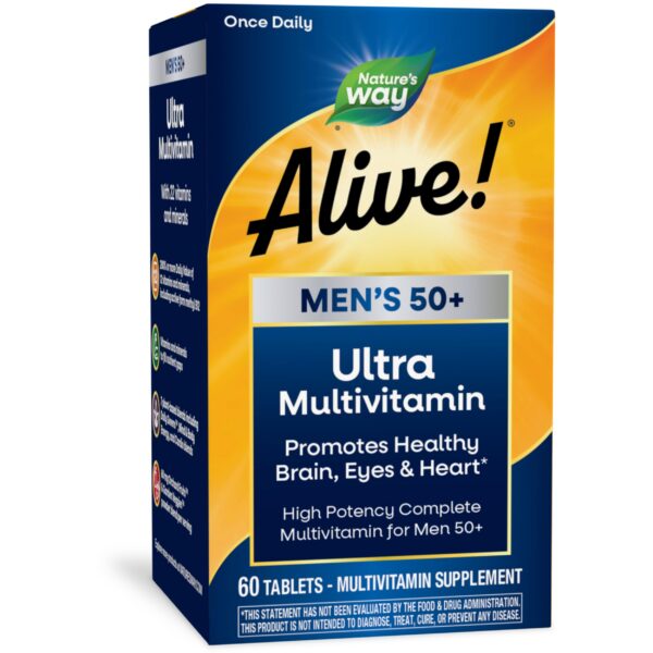 Multivitaminas Nature's Way Alive para hombres 50+ en tableta crema