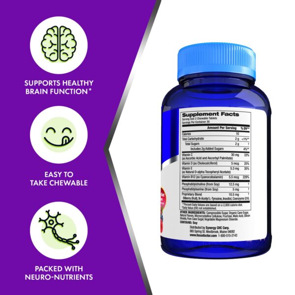 Version 1.0.0 Multivitaminas y neuro nutrientes Focus Factor para niños