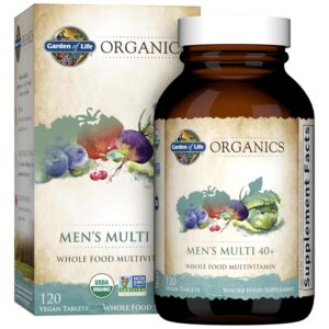 Version 1.0.0 Multivitaminas orgánicas Garden of Life para hombres 120 tabletas