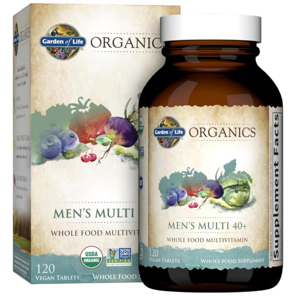 Multivitaminas orgánicas Garden of Life para hombres 120 tabletas