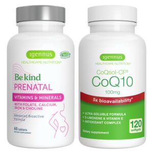 Multivitaminas prenatales con CoQ10 para apoyo al embarazo
