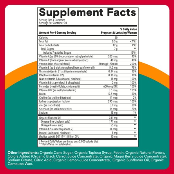 Multivitaminas prenatales en gomitas SmartyPants 120 unidades