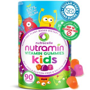 Multivitaminas veganas Nutracelle Nutramin para niños sabor fresa