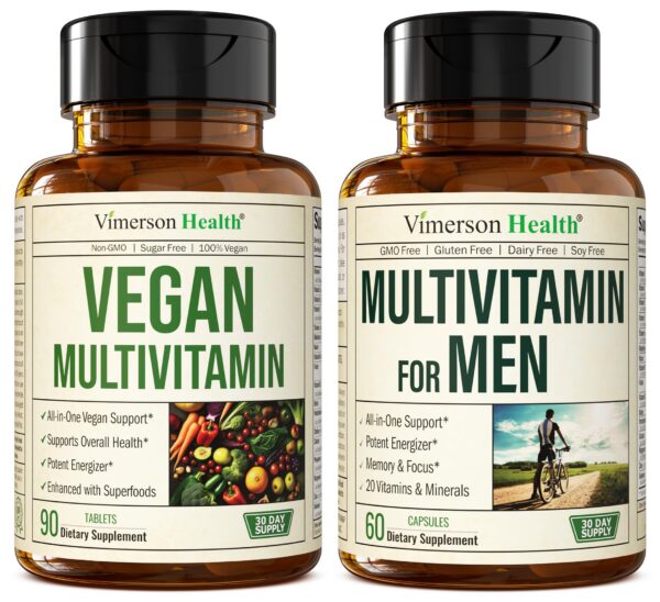 Multivitaminas veganas Vimerson Health para hombres vegetarianos
