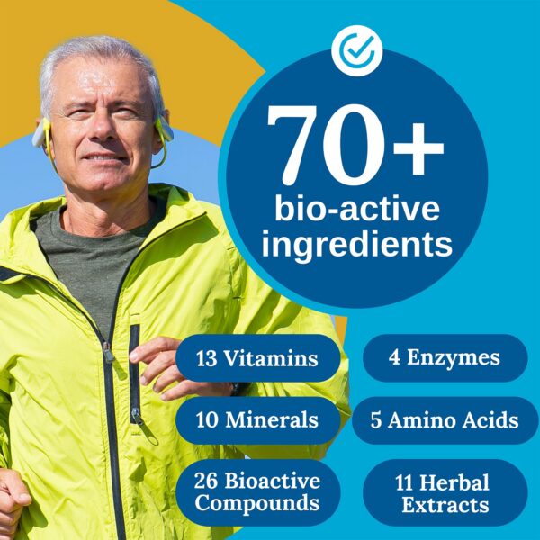 Multivitamínico diario con 70+ nutrientes para salud masculina