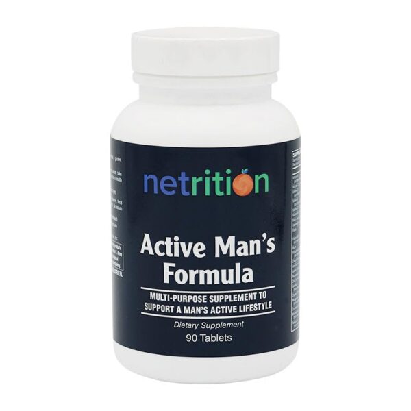 Version 1.0.0 Multivitamínico activo para hombres Netrition 90 tabletas presentación frontal
