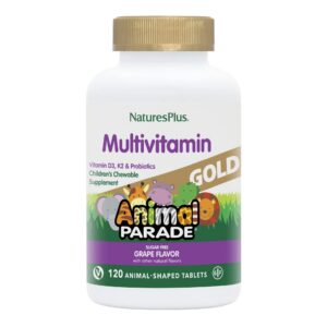 Multivitamínico Animal Parade Gold sabor uva 120 tabletas masticables