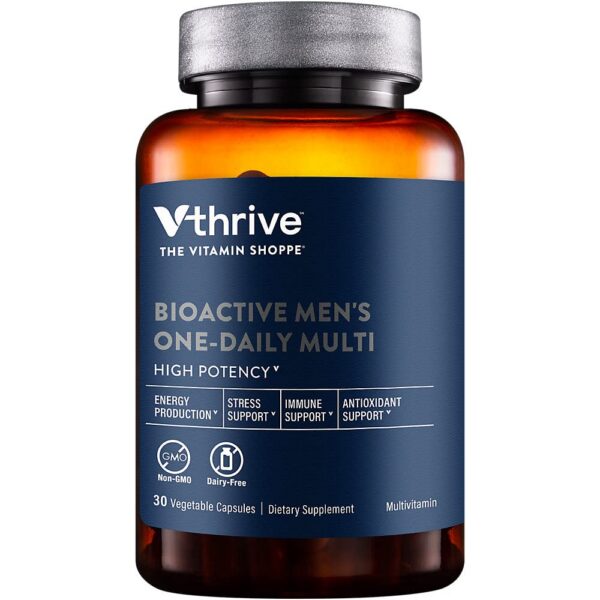 Version 1.0.0 Multivitamínico bioactivo Vthrive para hombres cápsulas vegetarianas