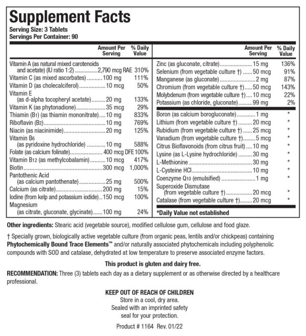 Multivitamínico Biotics Research con antioxidantes y minerales