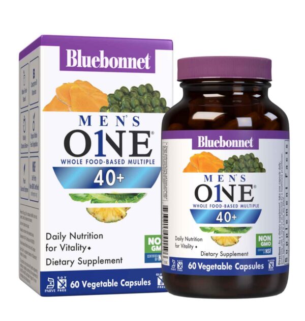 Multivitamínico Bluebonnet para hombres 40+ botella frontal