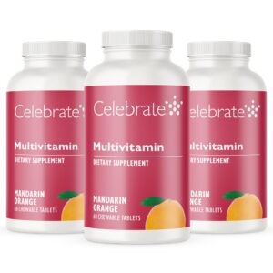 Multivitamínico Celebrate Vitamins bariátrico masticable sin hierro naranja