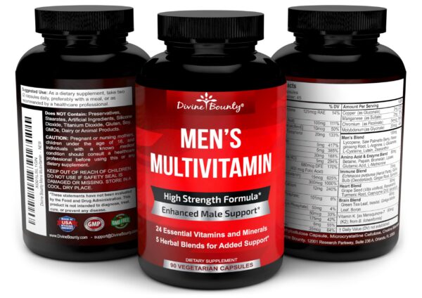 Multivitamínico Divine Bounty para salud masculina