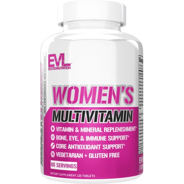 Version 1.0.0 Frasco de Multivitamínico Evlution para mujer 120 tabletas