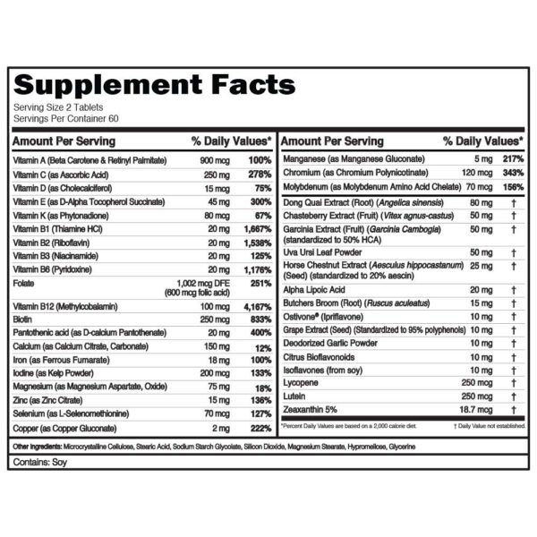 Version 1.0.0 Multivitamínico mujer Evlution vitamina C D hierro zinc