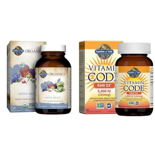 Multivitaminico Garden of Life hombre 120 tabletas y vitamina D 5000 UI