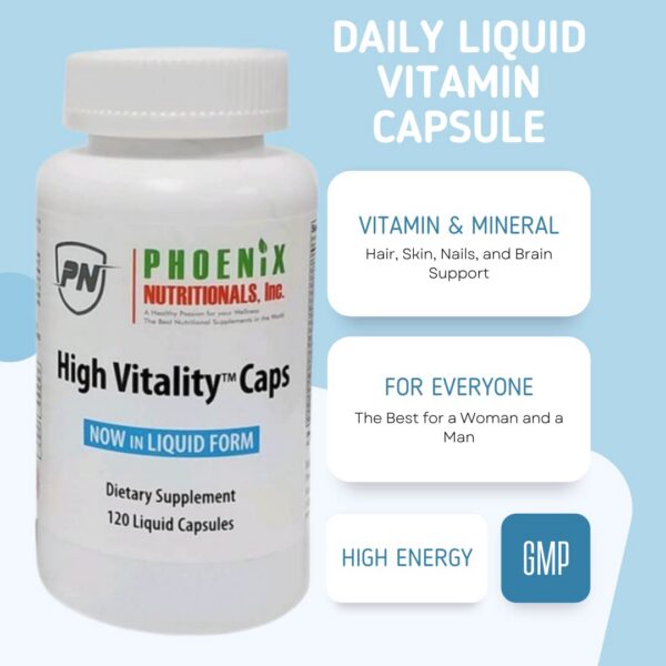 Multivitamínico High Vitality envase con cápsulas gel