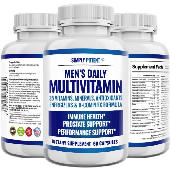 Multivitamínico para hombres Simply Potent frasco