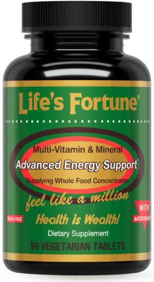 Frasco de multivitamínico Life's Fortune con 90 tabletas
