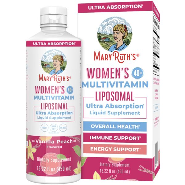 Multivitamínico líquido para mujeres 40+ MaryRuth botella frontal