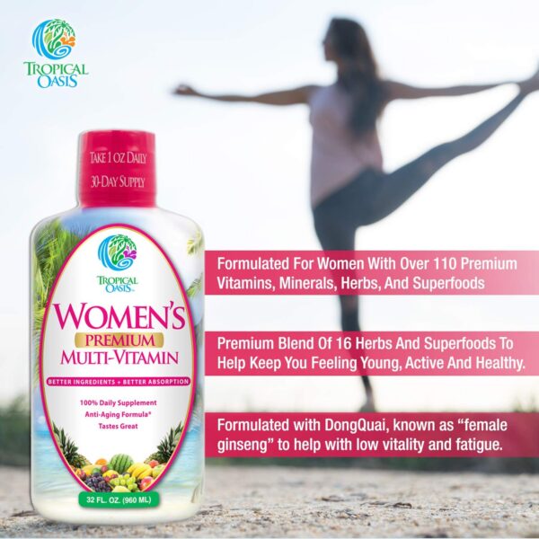Version 1.0.0 Multivitamínico líquido Tropical Oasis 32 porciones para mujeres