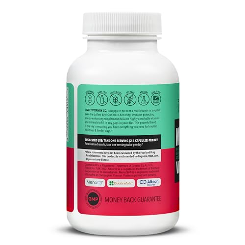 Multivitamínico LIVELY VITAMIN CO información nutricional