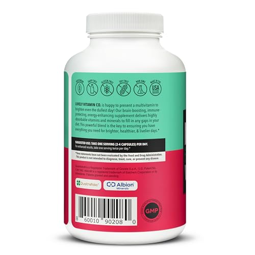 Version 1.0.0 Multivitamínico LIVELY VITAMIN CO etiqueta trasera información