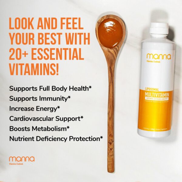 Envase Manna Vitamins Evolved suplemento energizante y antienvejecimiento