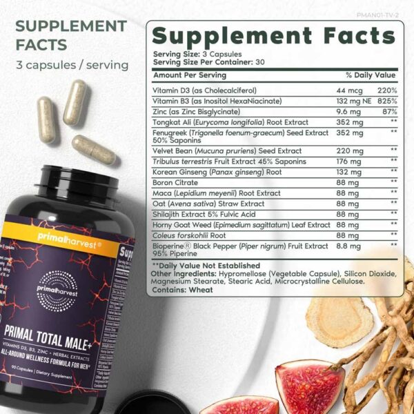 Multivitamínico masculino Primal Harvest con tribulus y ginseng coreano