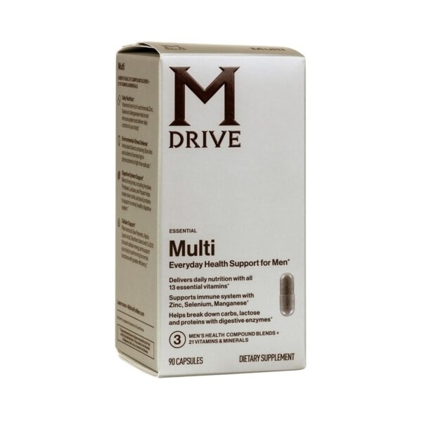 Multivitamínico Mdrive para hombres en envase