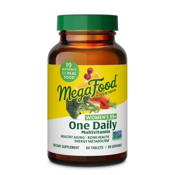 Version 1.0.0 Multivitamínico MegaFood mujeres 55+ paquete frontal 60 tabs
