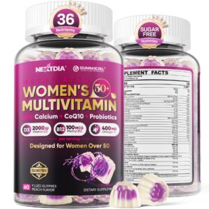 Frasco multivitamínico gomitas para mujeres 50+
