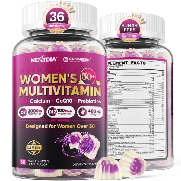 Frasco multivitamínico gomitas para mujeres 50+