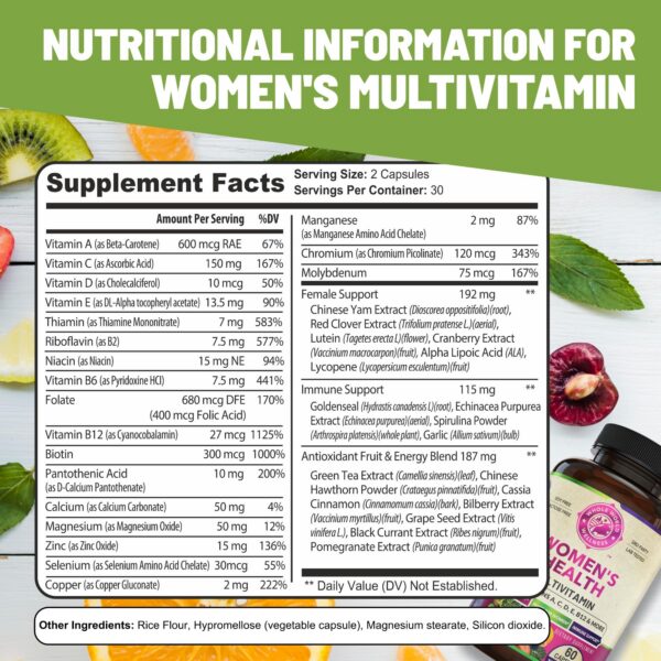 Multivitamínico para Mujeres ingredientes