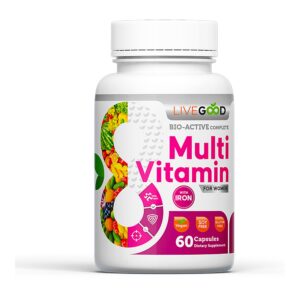 Multivitamínico para mujeres LIVEGOOD en frasco con 60 cápsulas