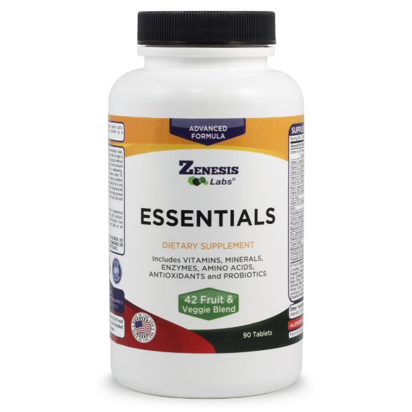 Multivitamínico natural Zenesis Labs Essentials frasco