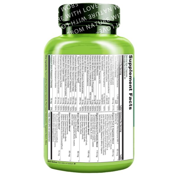 Frascos de cápsulas multivitamínico NATURELO para hombres