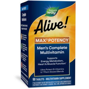 Multivitaminico Nature's Way Alive Max3 para hombres botella frontal