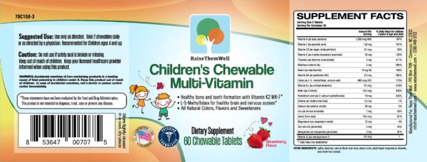 Multivitamínico niños sabor cítricos Raise Them Well con zinc
